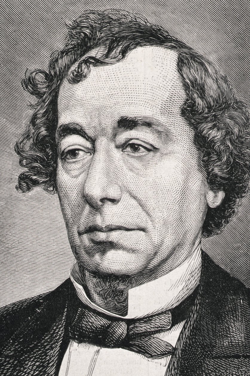 Portrait de Benjamin Disraeli, 1er comte de Beaconsfield (1804-81) - French School