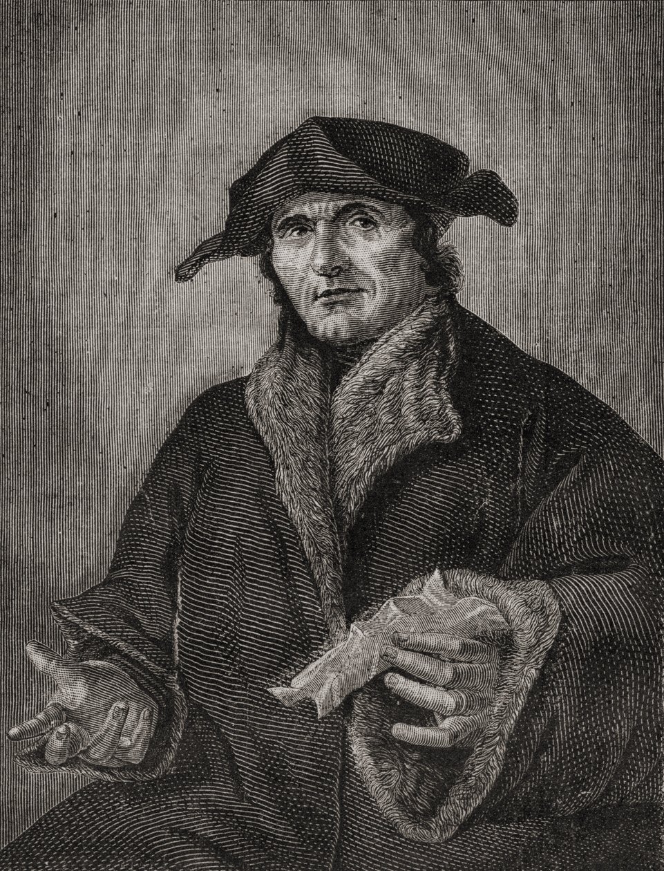 Portrait de Jean Calvin (1509-64) théologien et réformateur français - French School
