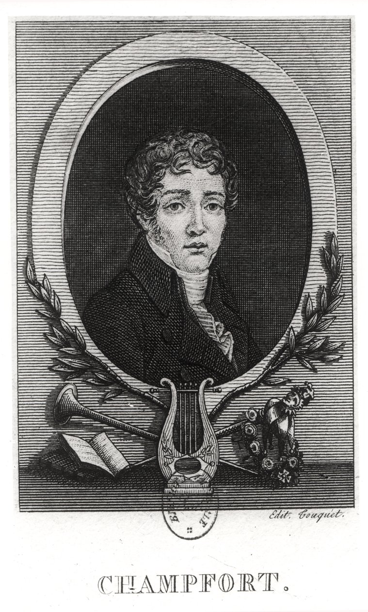 Portrait de Sébastien-Roch Nicolas (1740-1794) connu sous le nom de Nicolas de Chamfort - French School