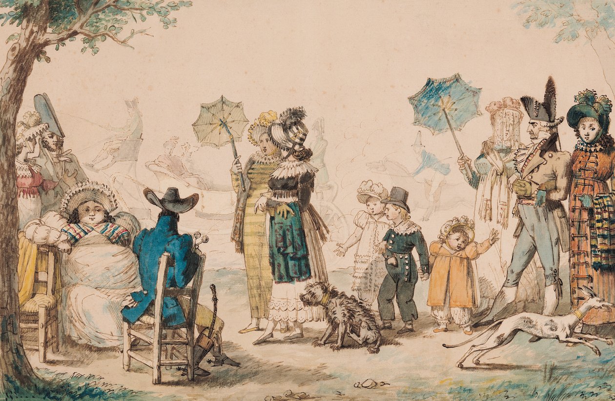 Promenade sur les Champs-Élysées, 1811 - French School