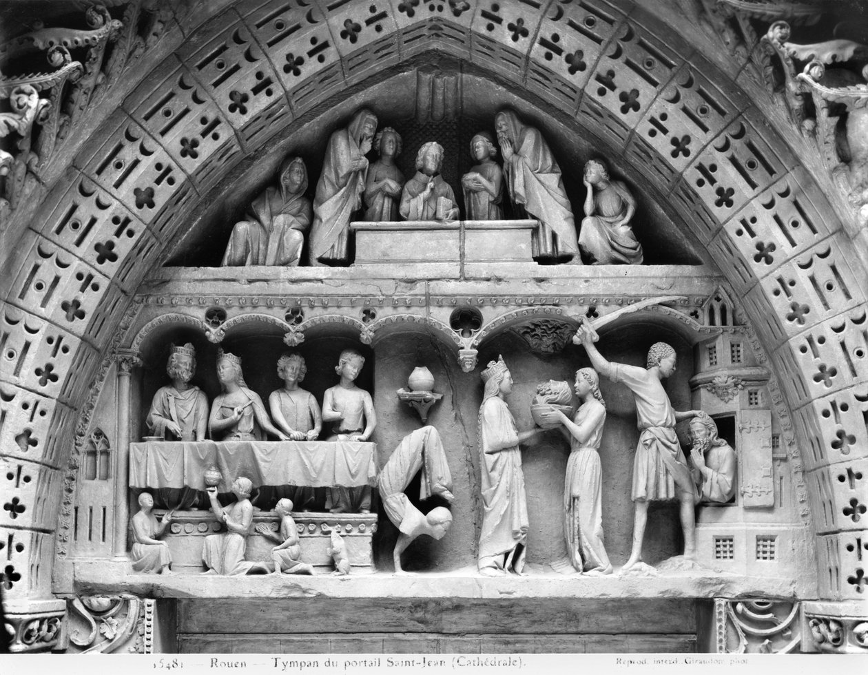 Cathédrale de Rouen, reproduction du tympan du portail de la façade de Saint-Jean-Baptiste - French School