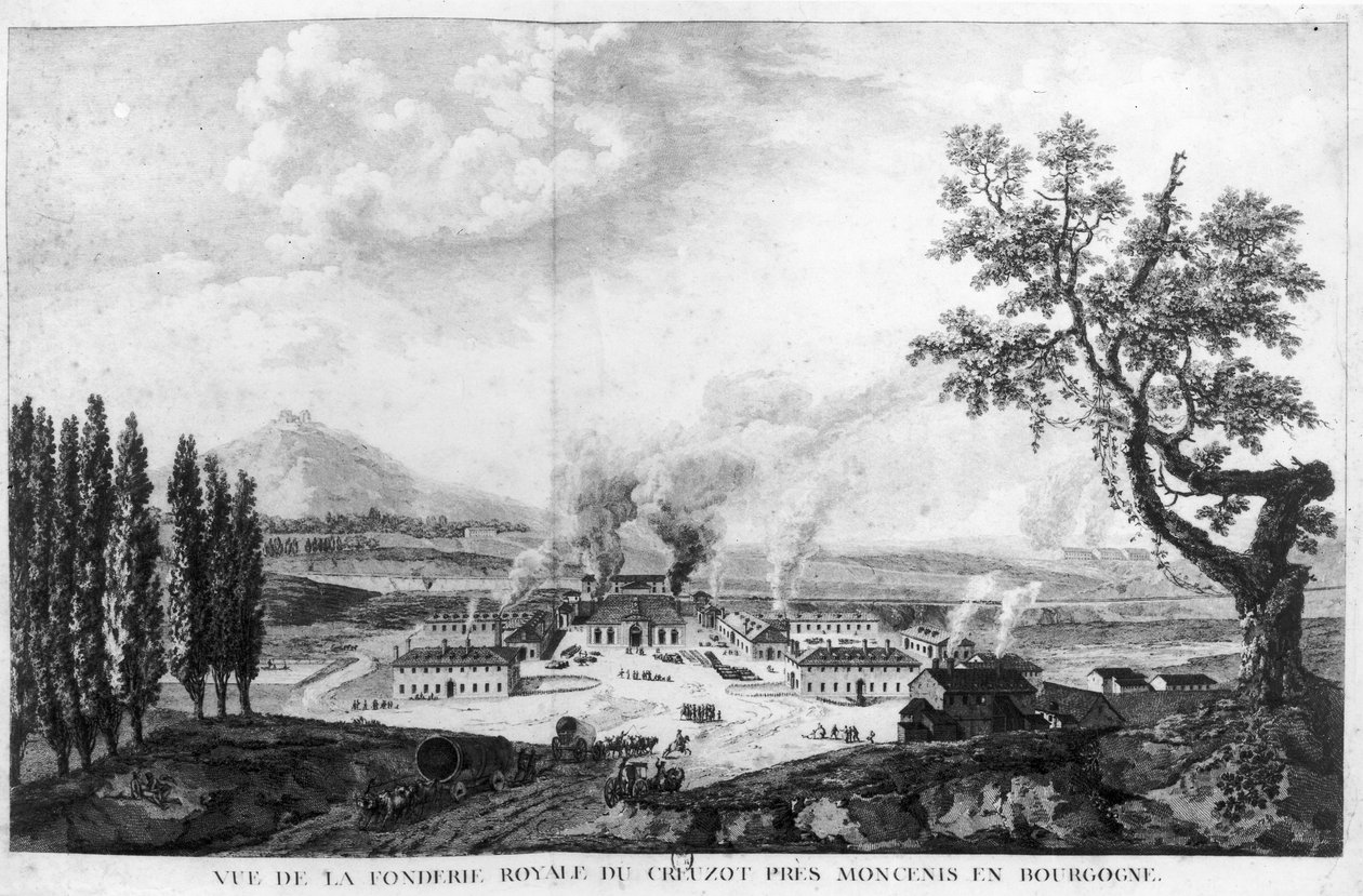 Fonderie royale au Creusot en 1787 - French School