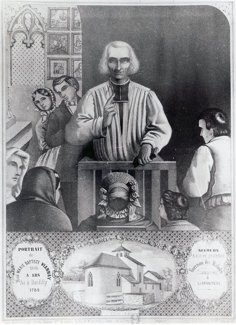 Saint Jean-Marie Vianney (1786-1859) prêchant, 19e siècle - French School