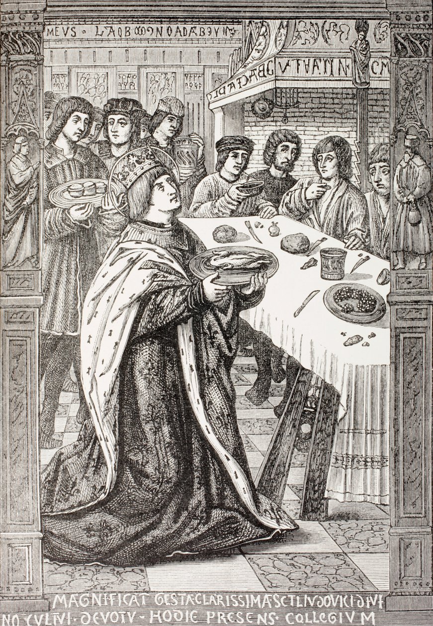 Saint Louis, servant un repas aux pauvres, de 