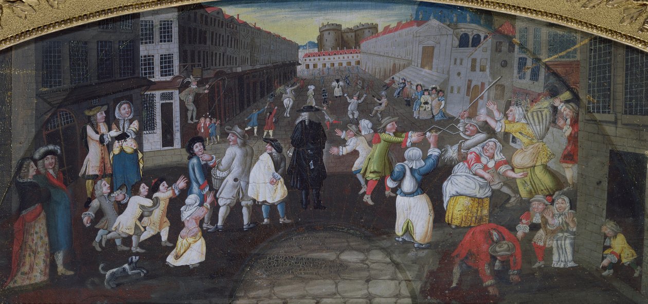 Artistes de rue au Carnaval Populaire, Rue Saint Antoine, c.1670 - French School