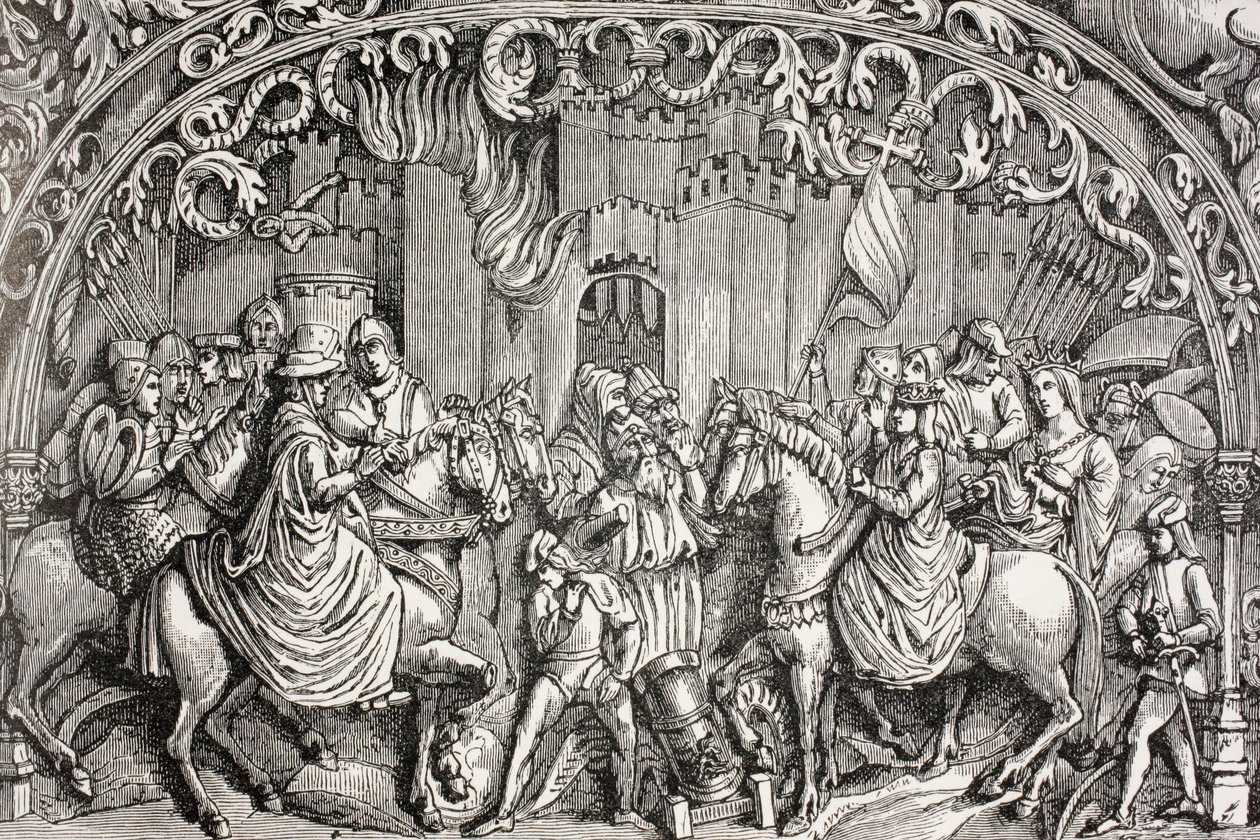 Reddition de Montefrio près de Grenade, Espagne en 1486, de 