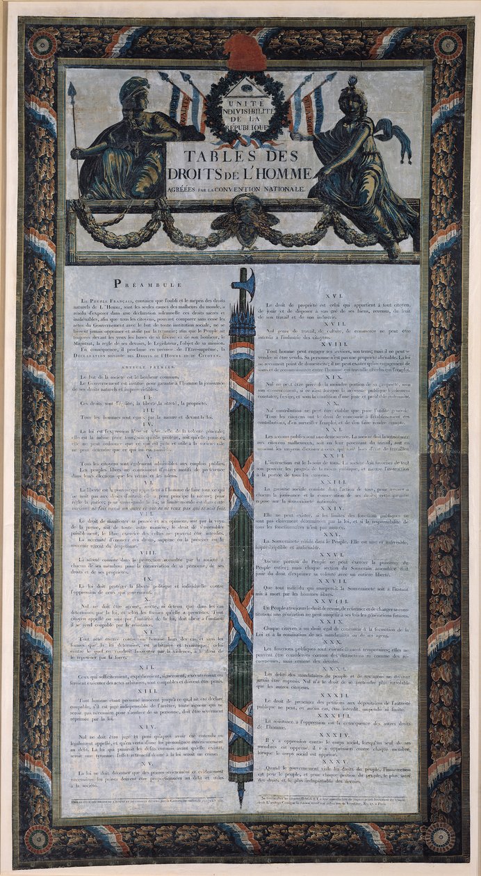 Table de la Déclaration des droits de l
