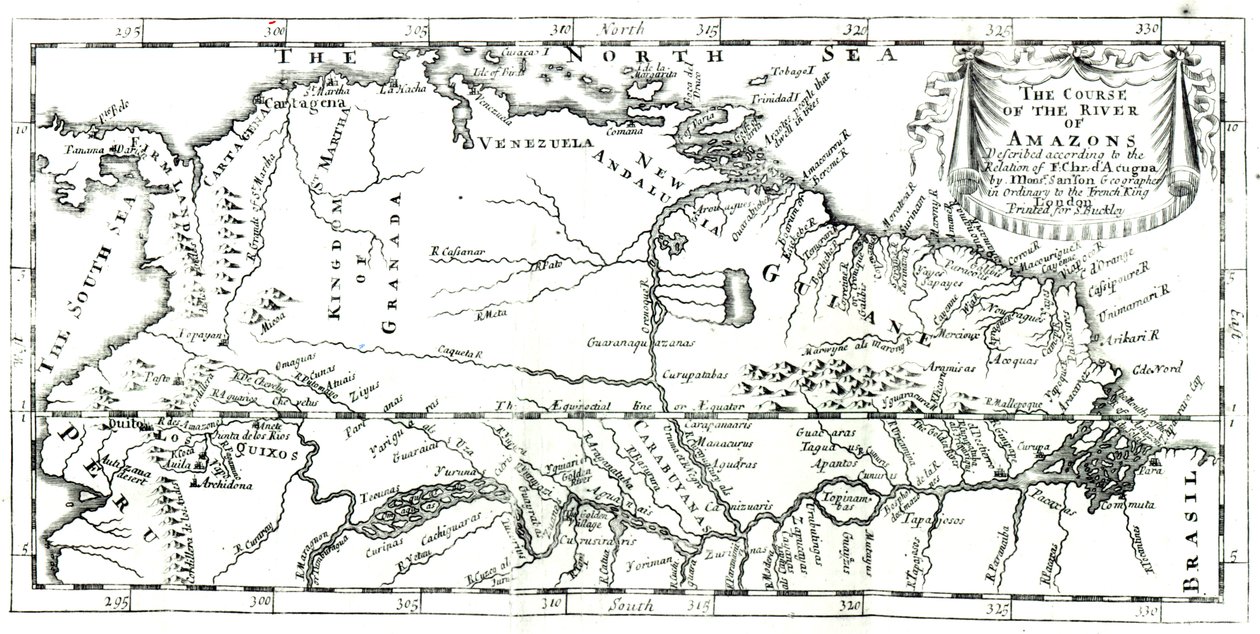Le Cours du fleuve Amazone, 1698 - French School