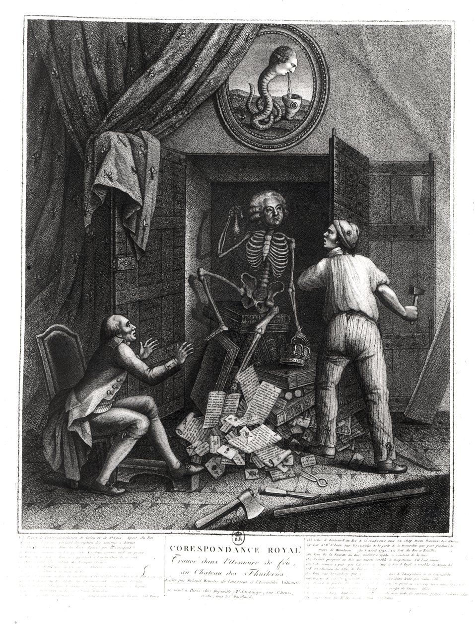 La découverte de la correspondance royale aux Tuileries - French School