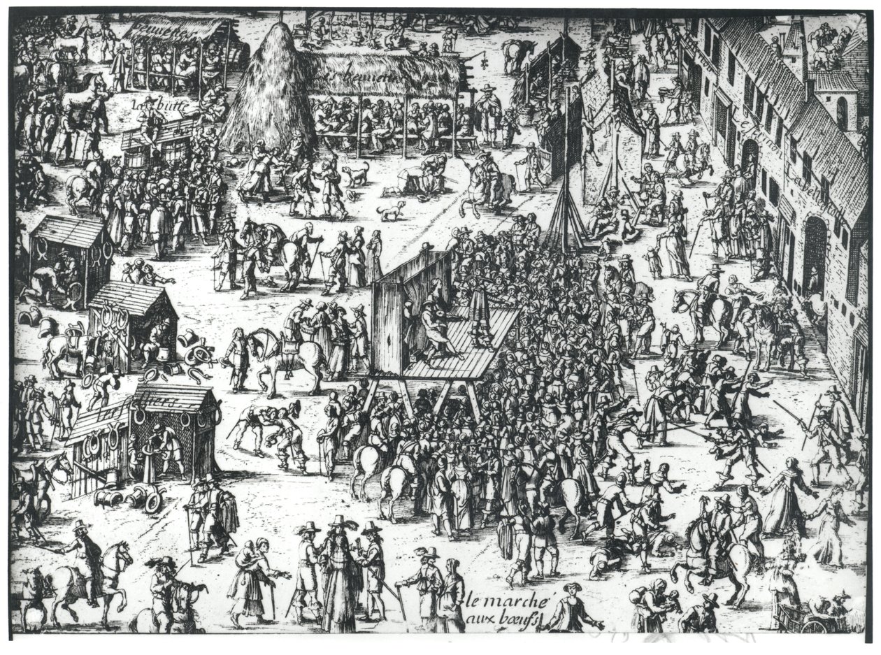 La foire de Guilbray et le marché aux bestiaux - French School
