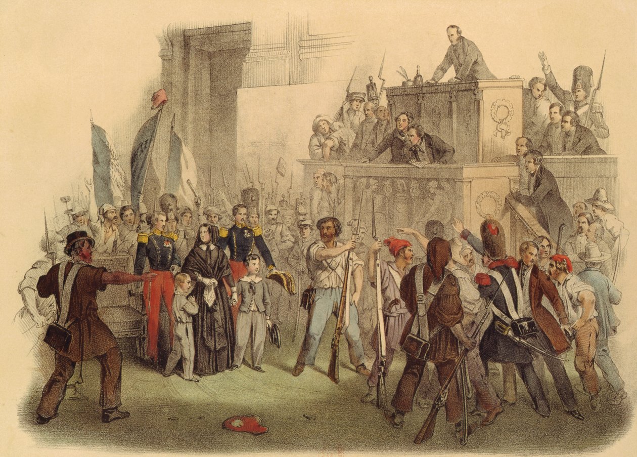 Les masses à la Chambre des députés, 24 février 1848 - French School