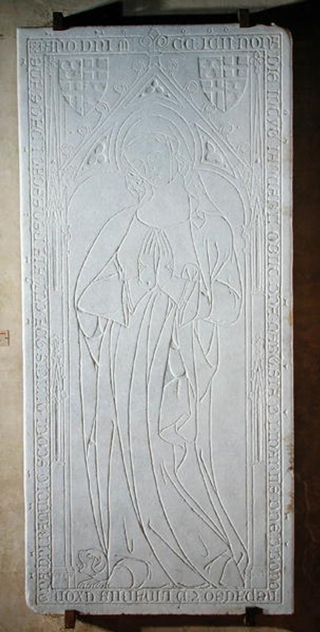 Pierre tombale avec un portrait de la Marquise de Linares, 1391 - French School