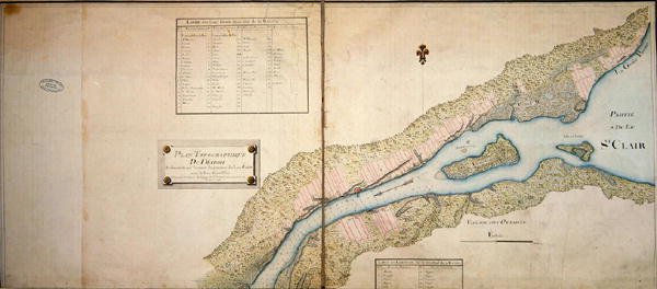 Carte topographique de Détroit, 1796 - French School