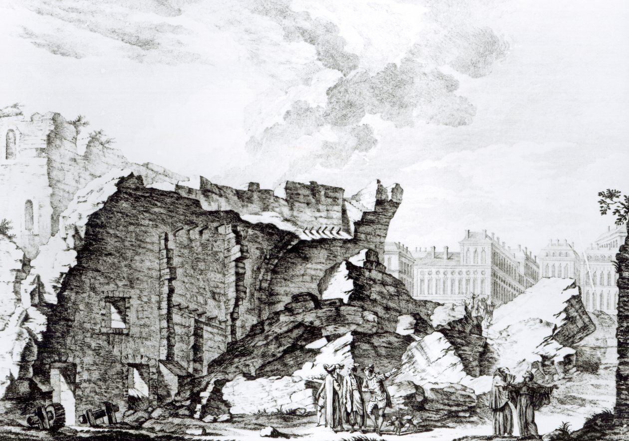 Tour de San Roque, Lisbonne après le tremblement de terre de 1755 - French School