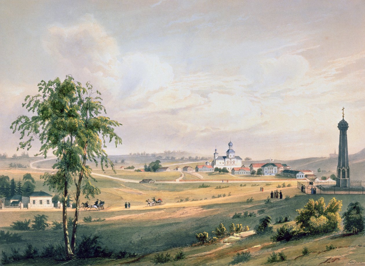 Vue de Borodino, lieu de la bataille décisive, imprimée par J. Jacottet, publiée par Lemercier, Paris, années 1830 - French School