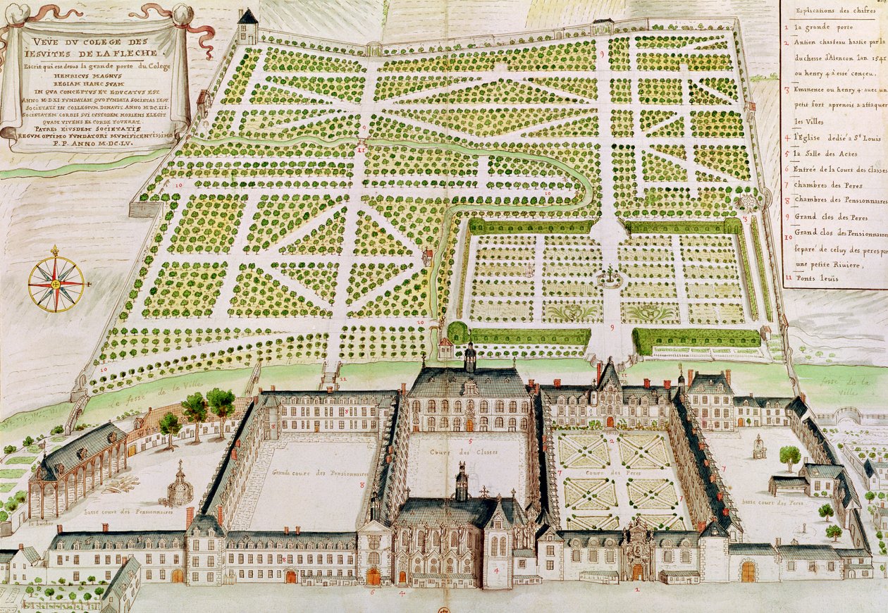 Vue du Collège des Jésuites à La Flèche, 1655 - French School