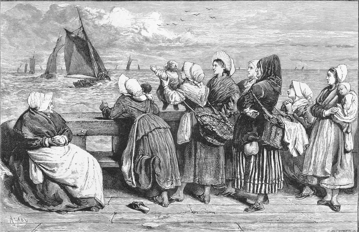 En attendant les bateaux, esquissé près de Boulogne, publié dans 