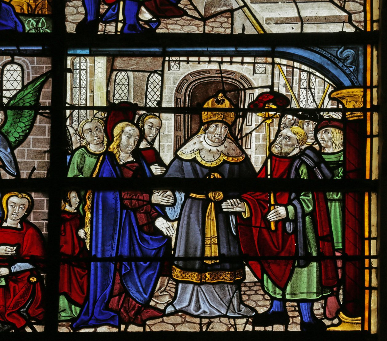 Vitrail représentant le Mariage de la Vierge - French School
