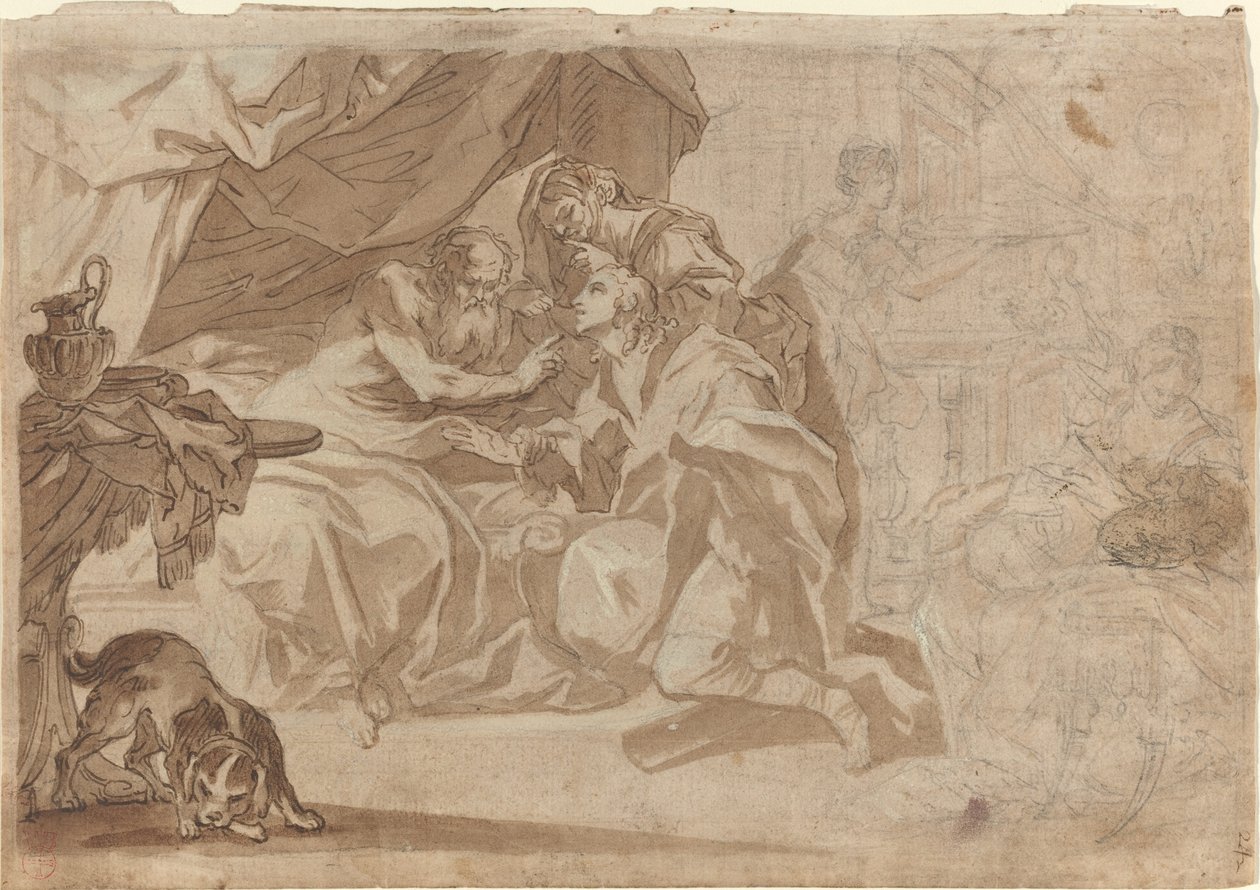Jacob et Rebecca devant Isaac - French 18th Century