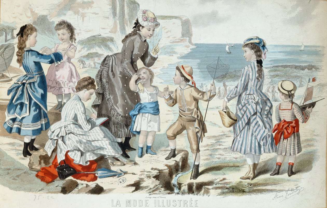 Une plage en Normandie, 1875 - French School