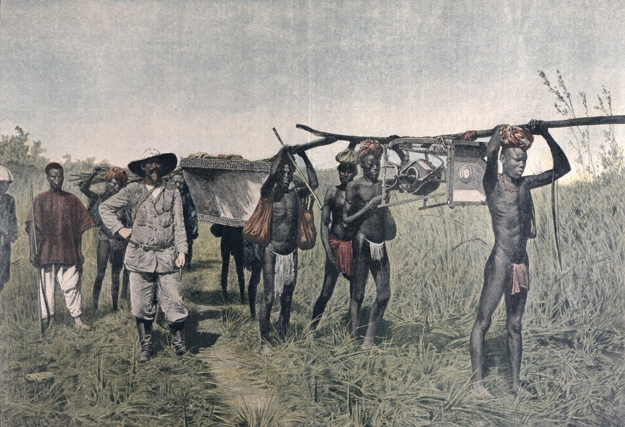 Un convoi sur la Mission Marchand en 1898, du Petit Journal, 1899 - French School