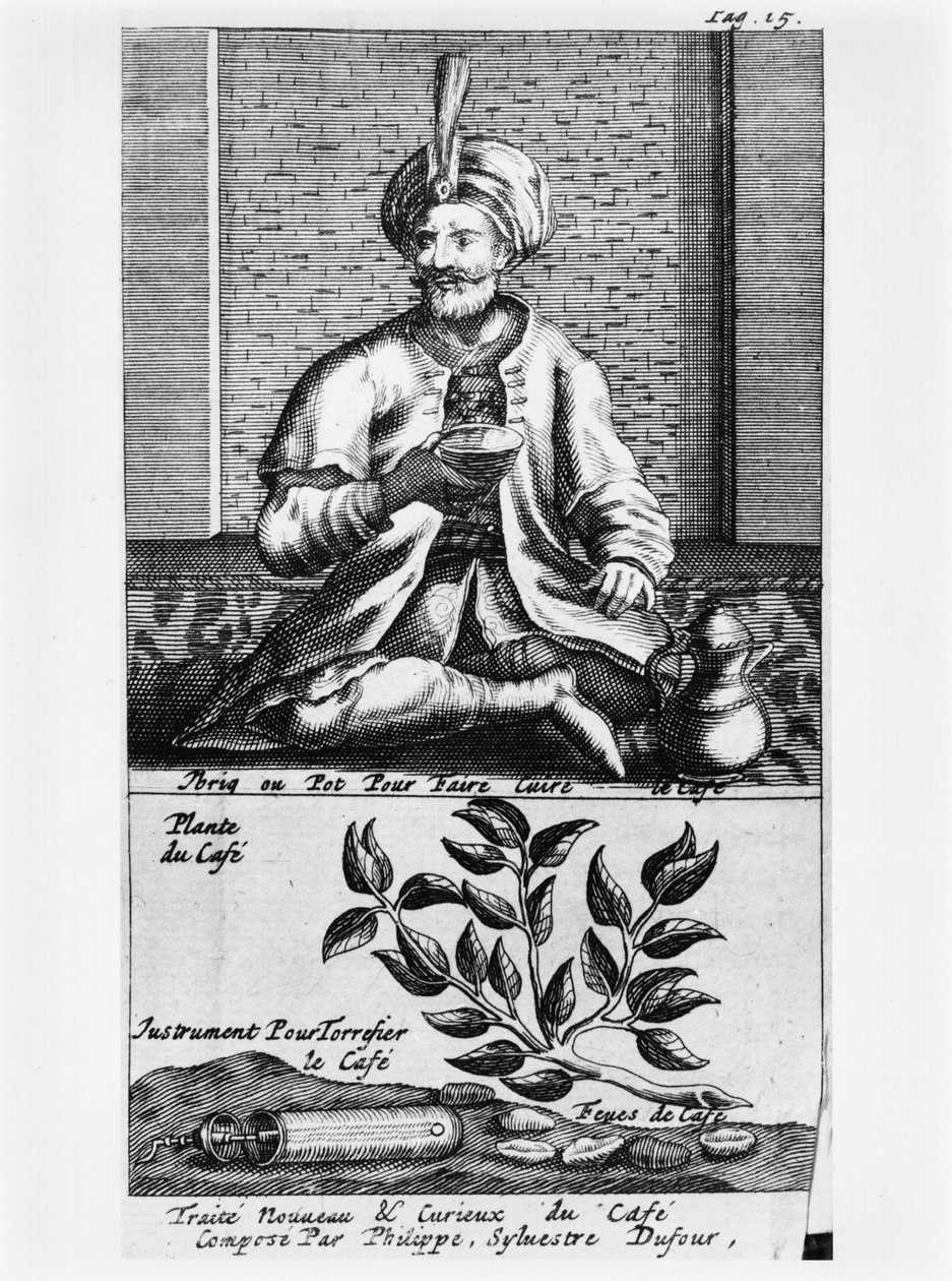 Un pot pour faire du café, illustration de Traité Nouveau et Curieux du Café, du Thé et du Chocolat par Philippe Sylvestre Dufour, La Haye, publié en 1693 - French School