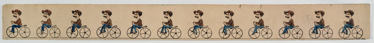 Bande de zootrope représentant un cycliste - French School