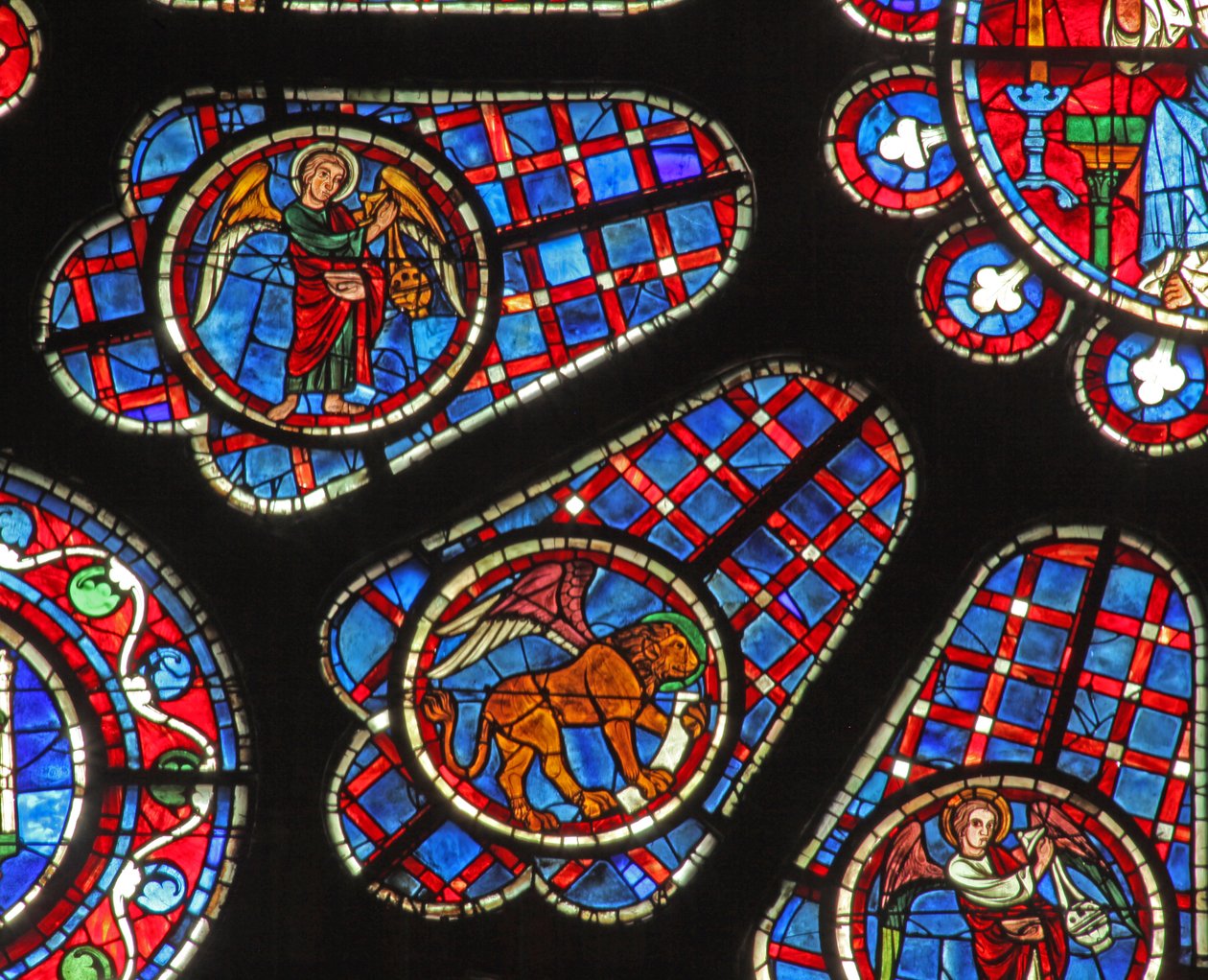 Un ange encensant et le lion de Saint Marc - French School