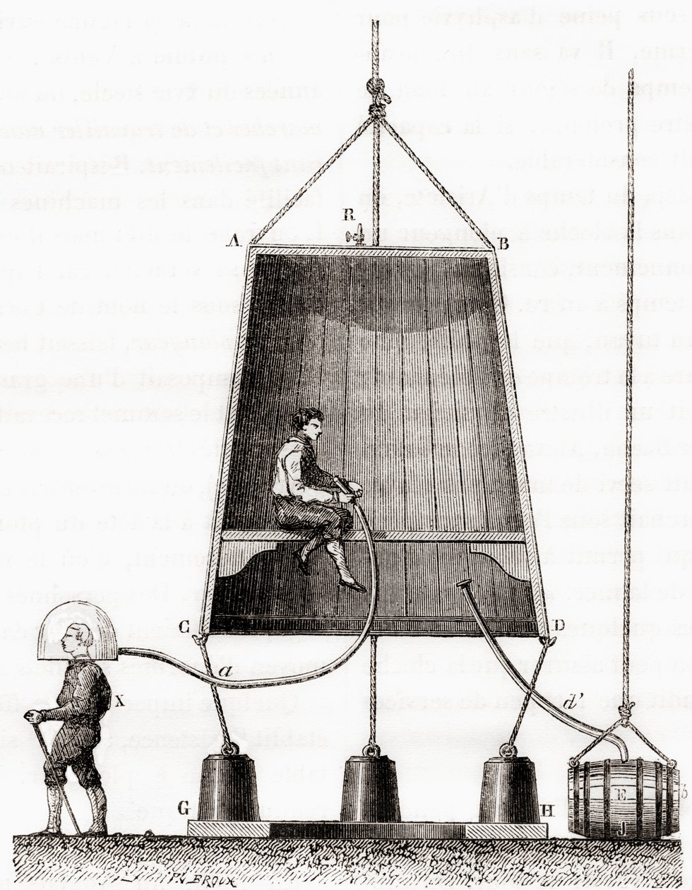 Une cloche de plongée construite par Halley en 1691, de 