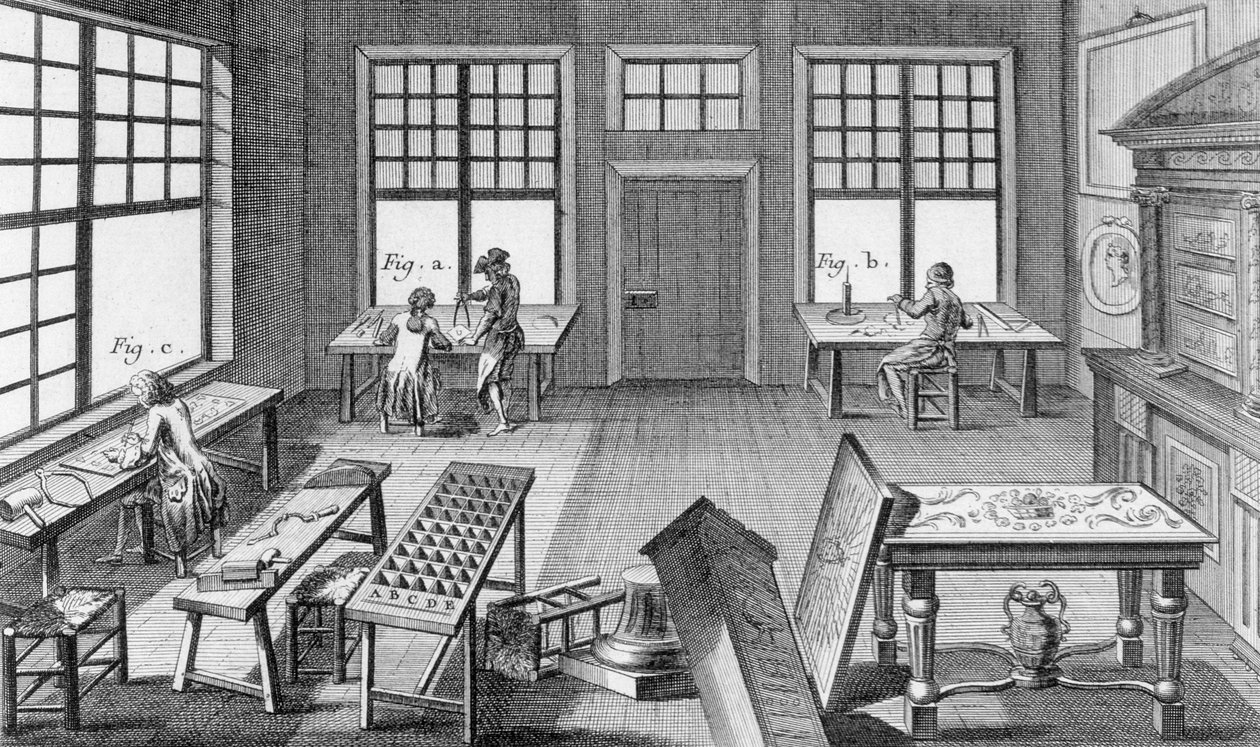 Atelier de marqueteurs, de l