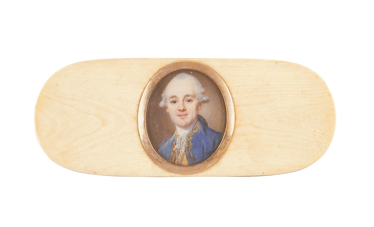 Un gentilhomme, dit être Sir Robert Ainslie, Bt., intégré dans le couvercle d