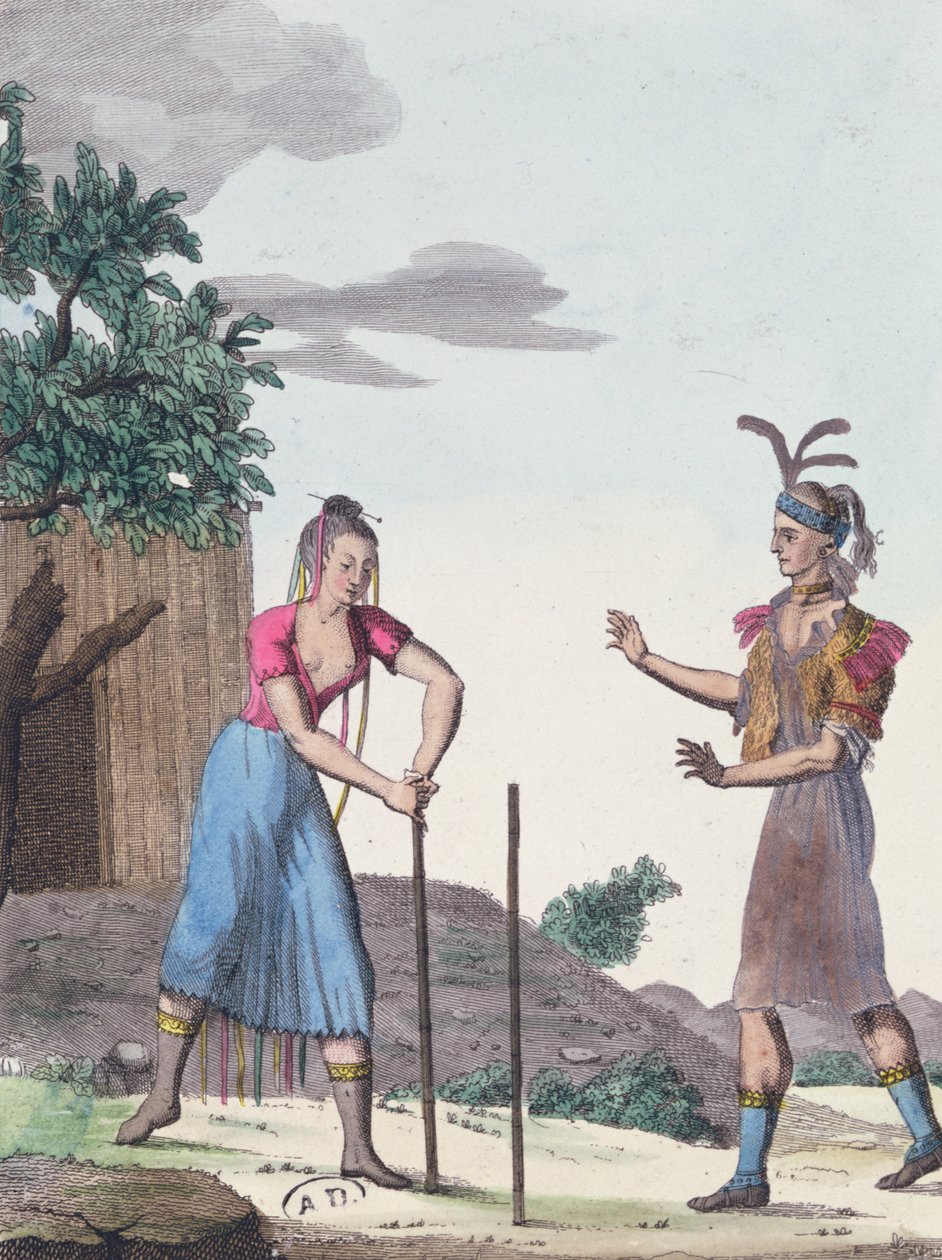 Une cérémonie de mariage avec les indiens Creek, vers 1811 - French School