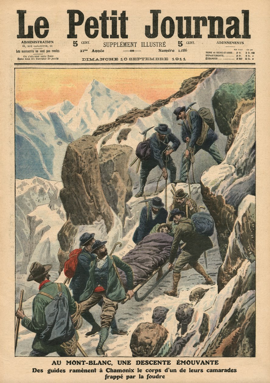 Une descente mouvementée du Mont Blanc, illustration de 