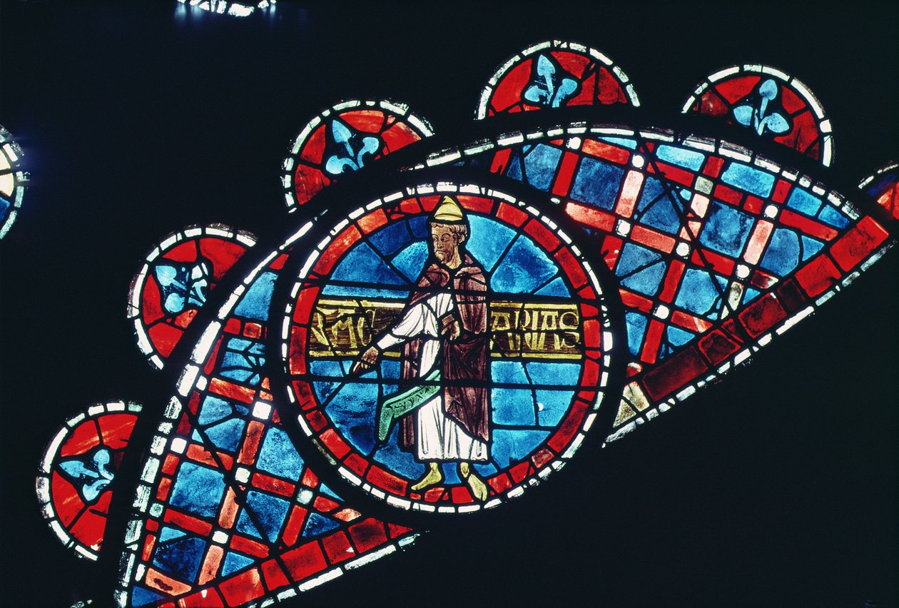 Un prophète, détail de la rosace nord, vers 1223 - French School