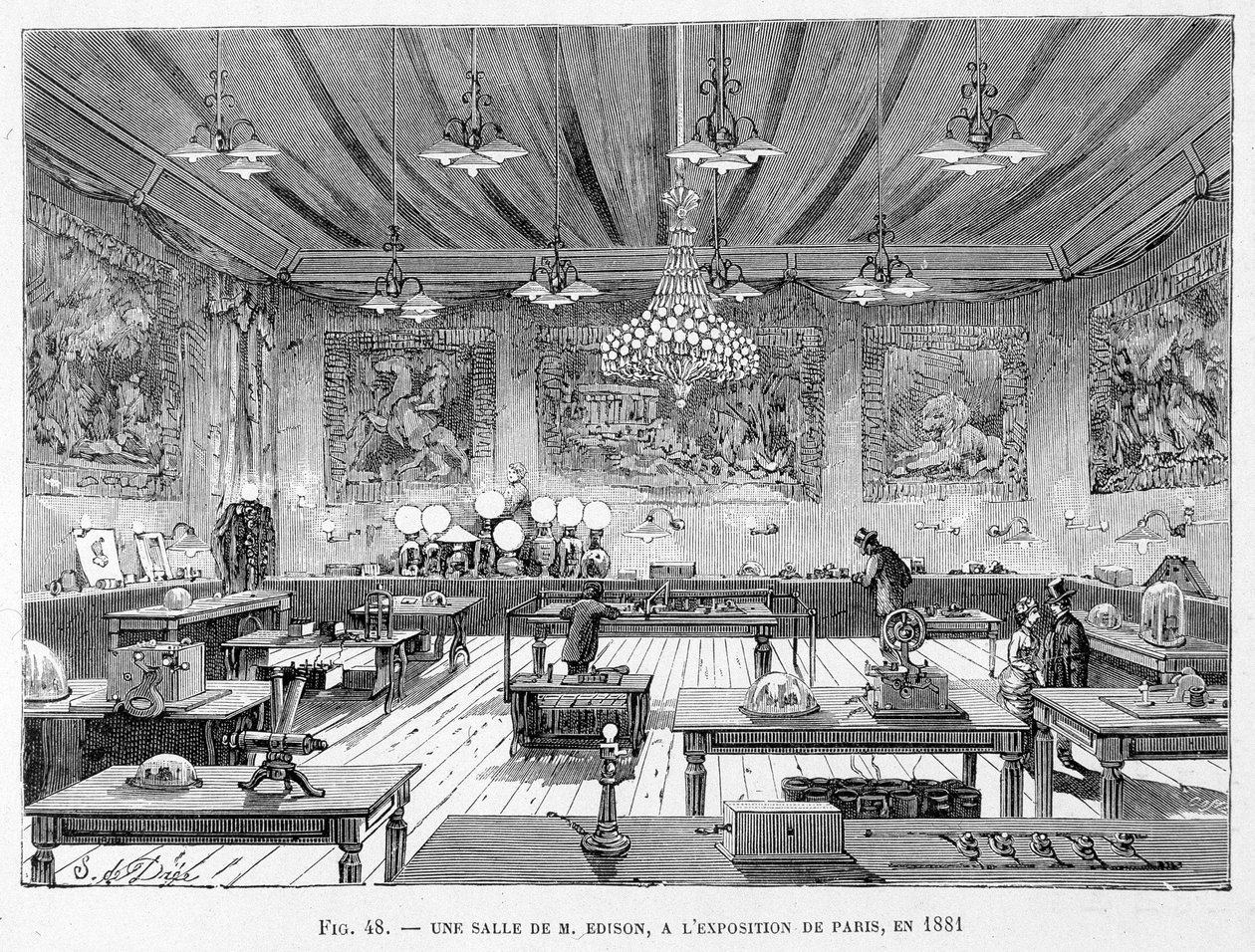 Une salle par M. Edison à l