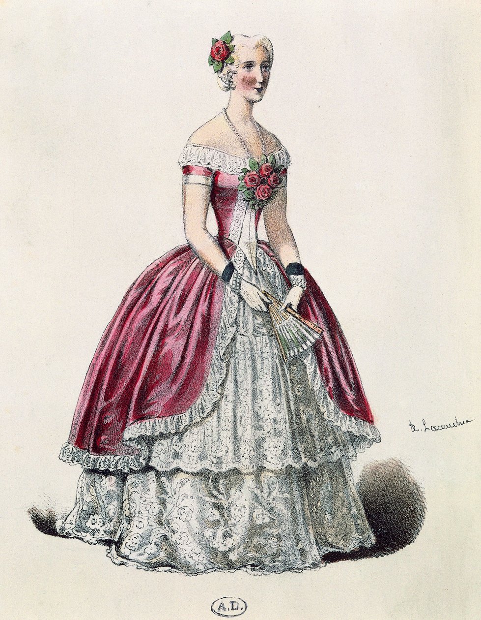 Actrice Eugénie Doche dans le rôle-titre de La Dame aux camélias, drame d