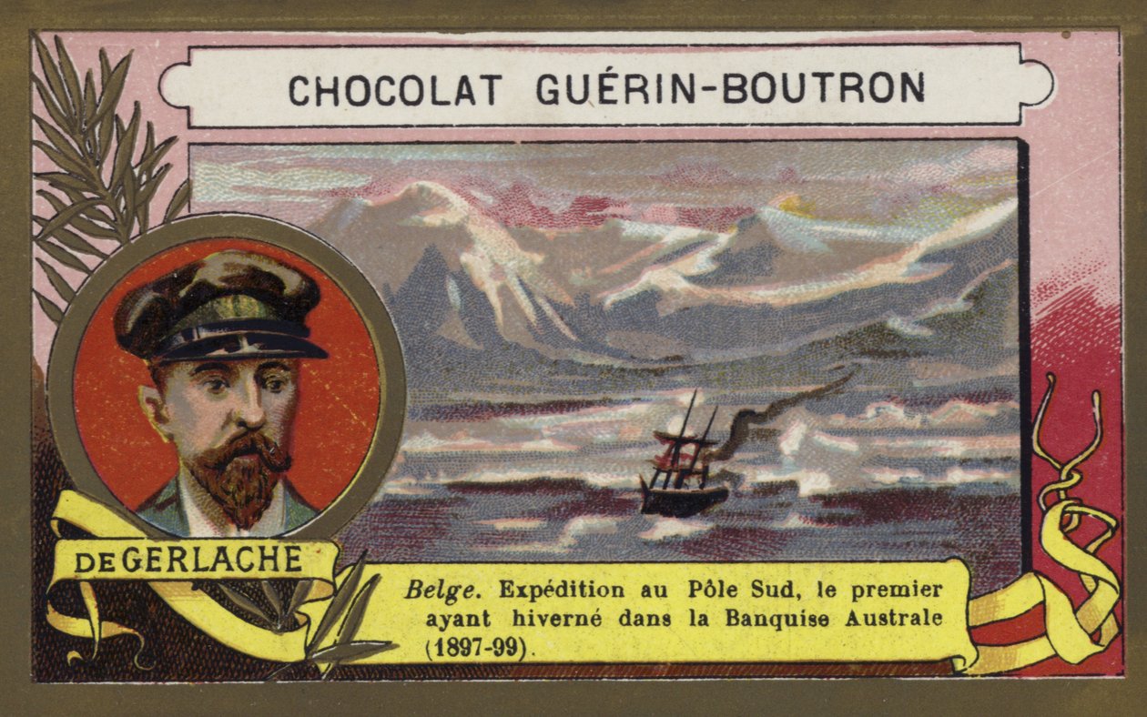 Adrien de Gerlache, officier de marine et explorateur belge (chromolitho) - French School