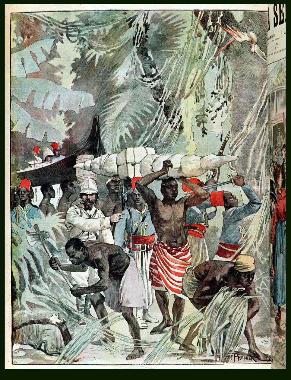 Avancée de la mission Marchand dans la forêt vierge, 1898 - French School