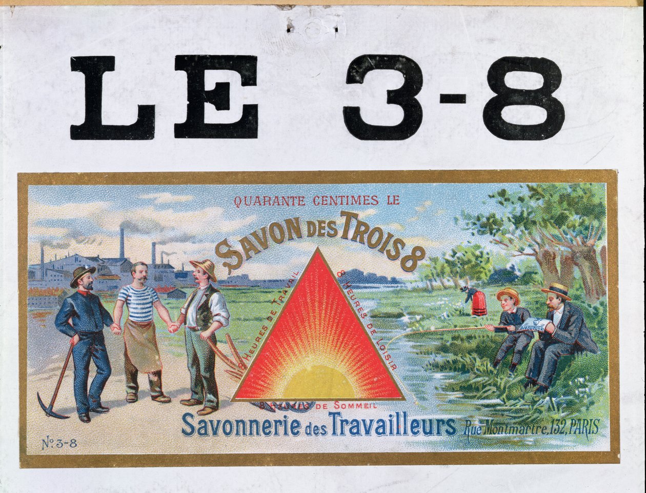 Publicité pour le savon de marque 3x8, fin du XIXe siècle - French School
