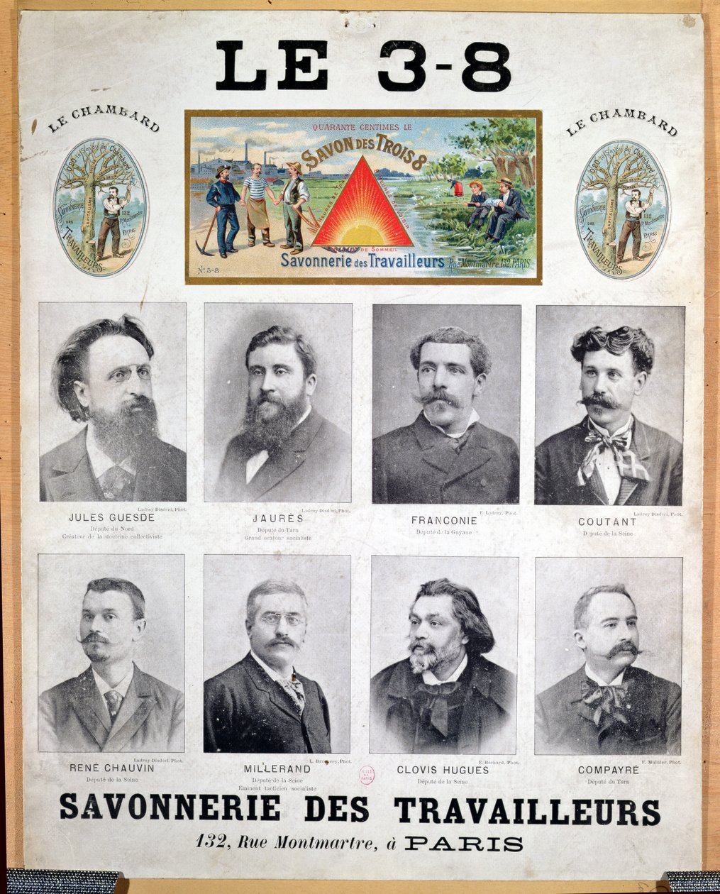 Publicité pour le savon marque 3x8, fin du XIXe siècle - French School
