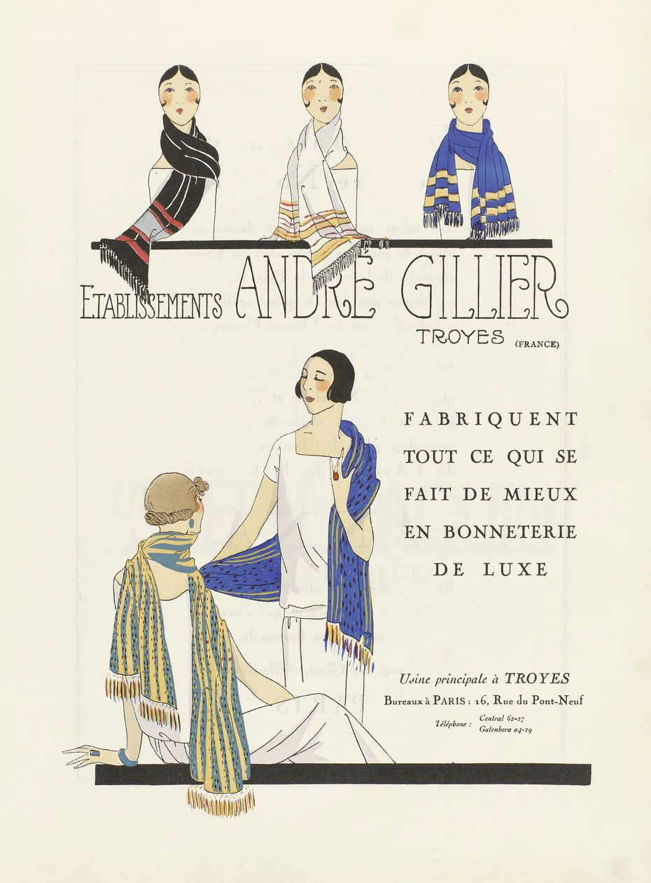 Advertisement for Etablissements Andre Gillier , pub 1920