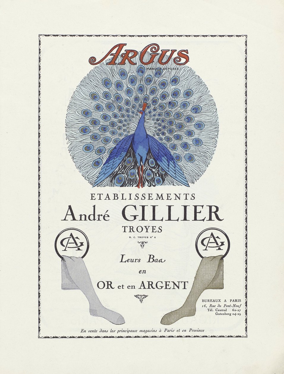 Advertisement for Etablissements Andre Gillier , pub 1924 (pochoir print) - French School