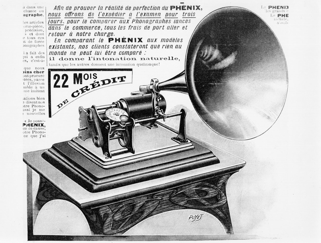 Publicité pour le phonographe, vers 1905 - French School