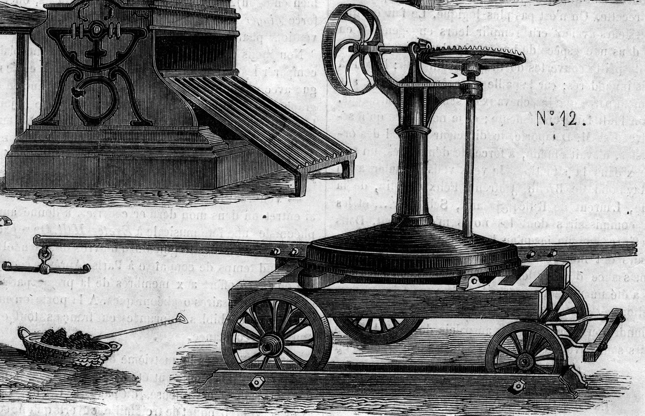 Machine agricole : un manège portable présenté au concours agricole de Paris en 1860. Gravure dans « Le Monde Illustré » n°169 du 7 juillet 1860. - French School
