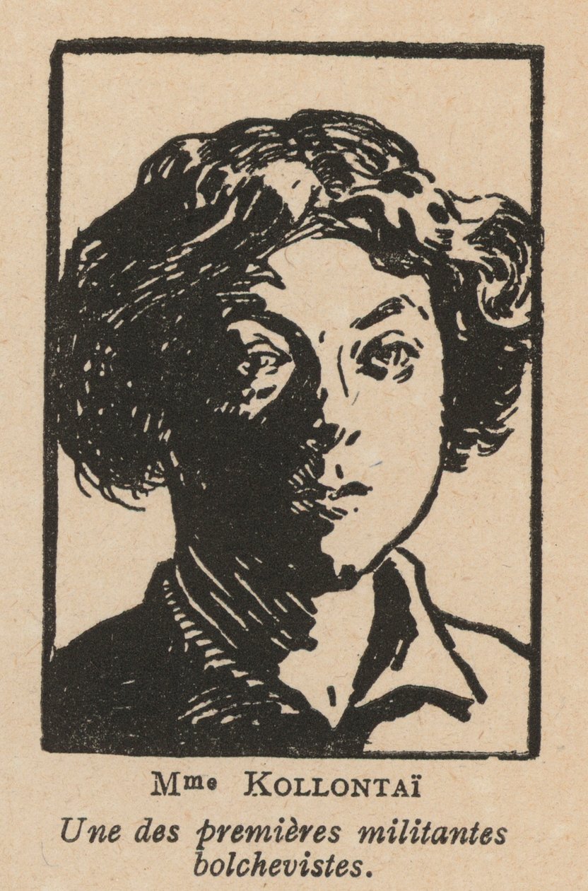Alexandra Kollontai, révolutionnaire marxiste et diplomate russe (litho) - French School