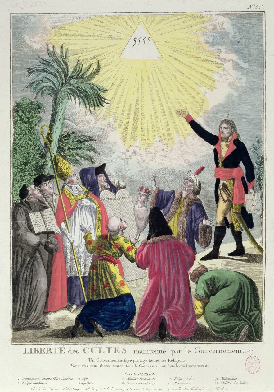 Allégorie du Concordat entre Napoléon Bonaparte (1769-1821) et le Pape Pie VII (1742-1823) 1801 - French School