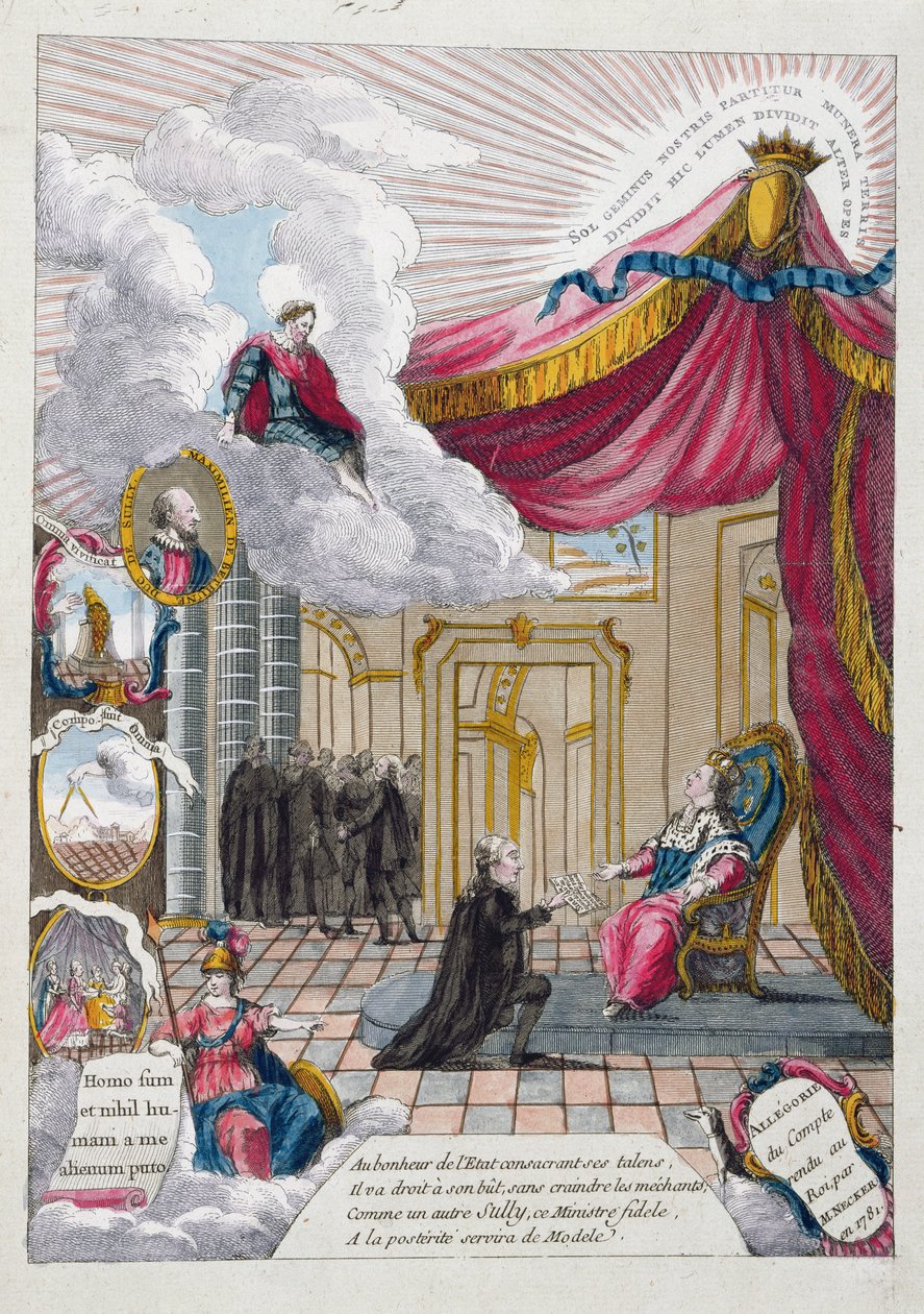 Allégorie du rapport donné à Louis XVI (1754-93) par Jacques Necker (1732-1804) en 1781 - French School