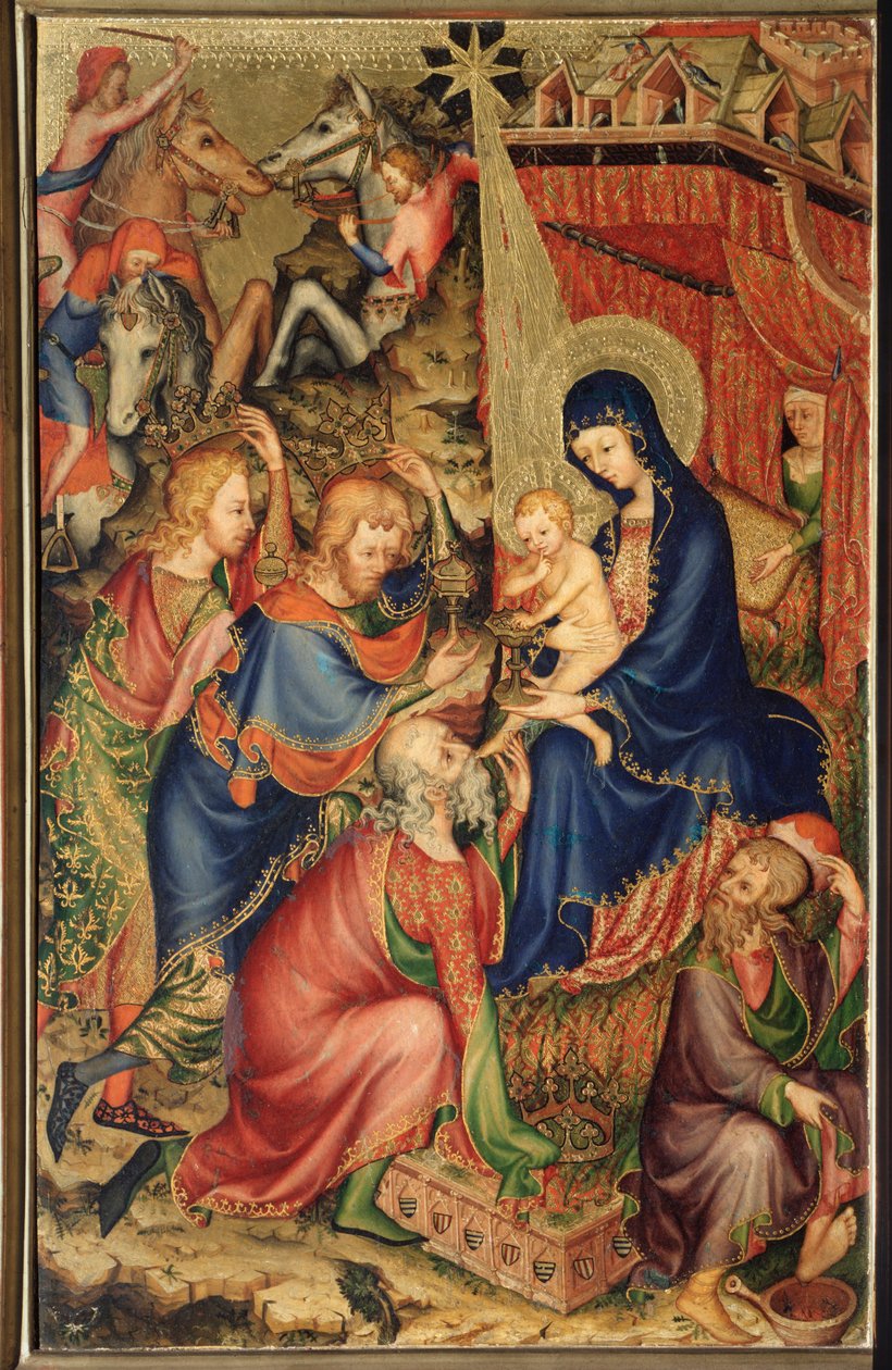 Altarolo del Bargello : adoration des Mages (diptyque du Bargello, adoration des Mages) - French School