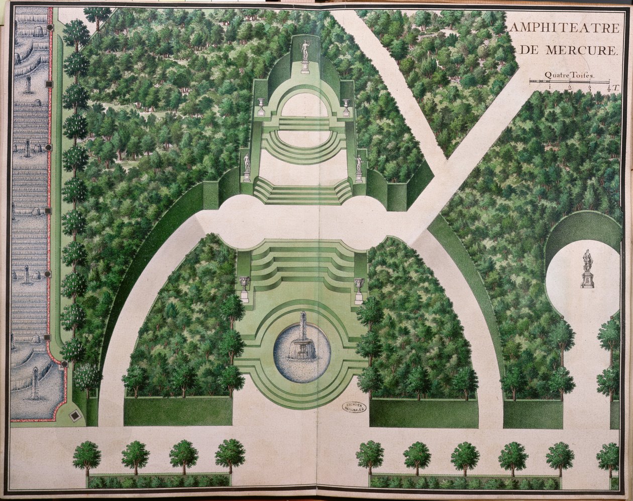 Amphithéâtre de Mercure, des Jardins de Marly, début du XVIIIe siècle - French School