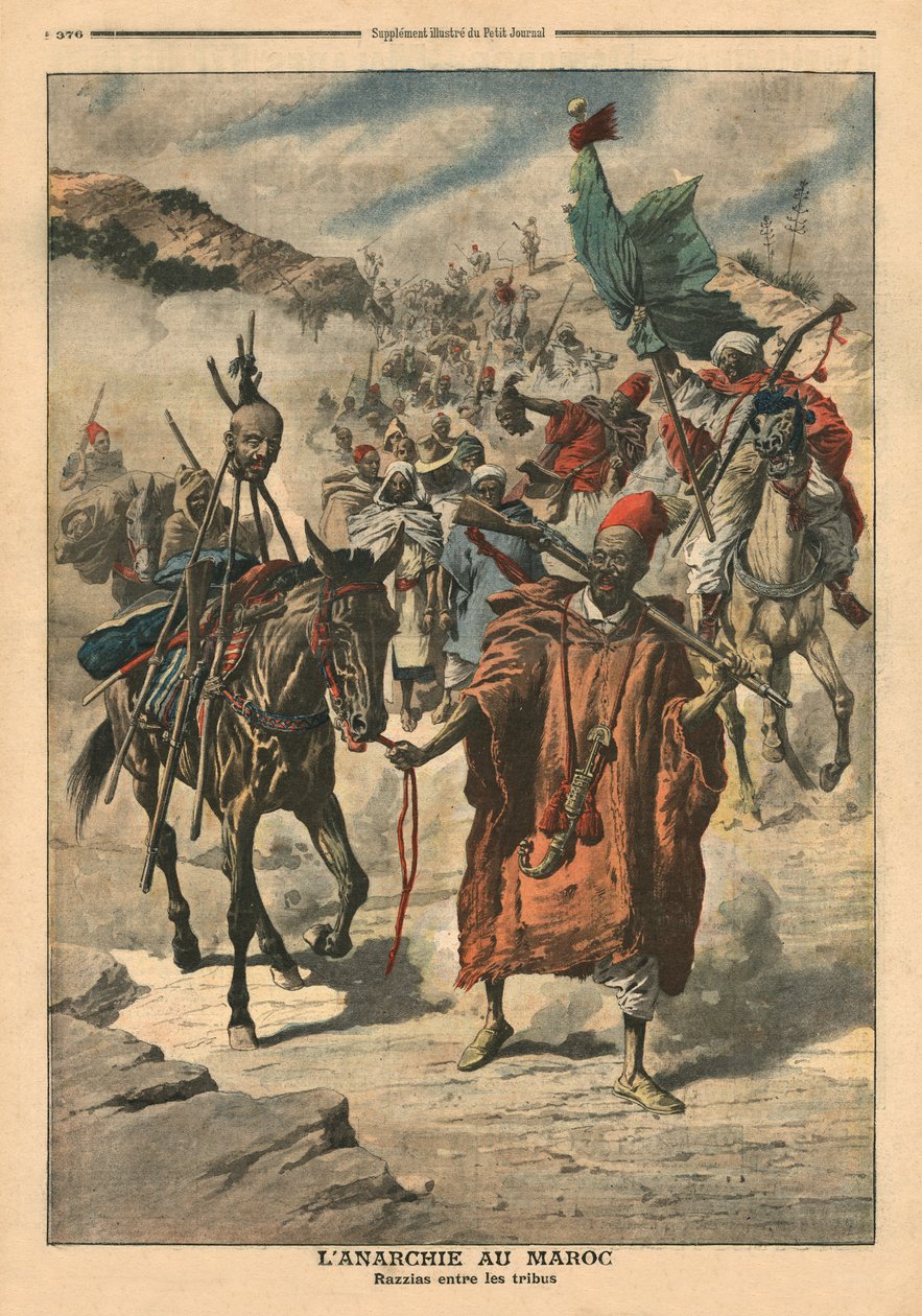 Anarchie au Maroc, pillage entre tribus, illustration de 